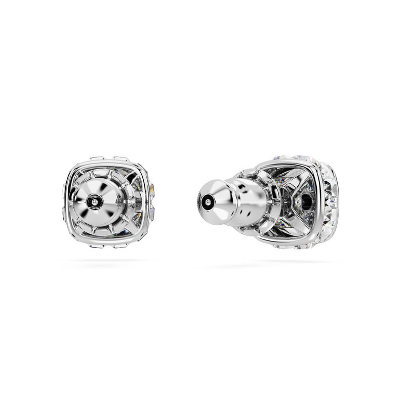 Swarovski Birthstone Square Cut Stud Earrings - April White image number 3