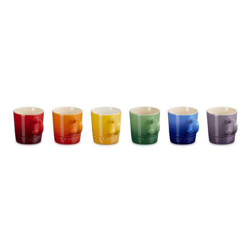 Le Creuset Rainbow Espresso Mugs 100ml Set Of 6