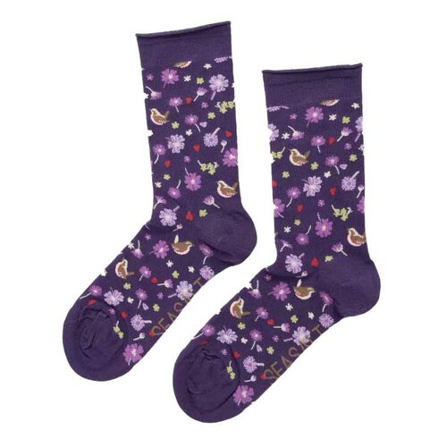 Seasalt Cornwall Womens Arty Socks Kimbrell Damson