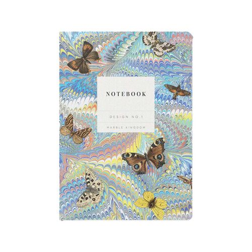 Oh Deer Kaleido Marble Butterfly Blue A5 Soft Cover Notebook