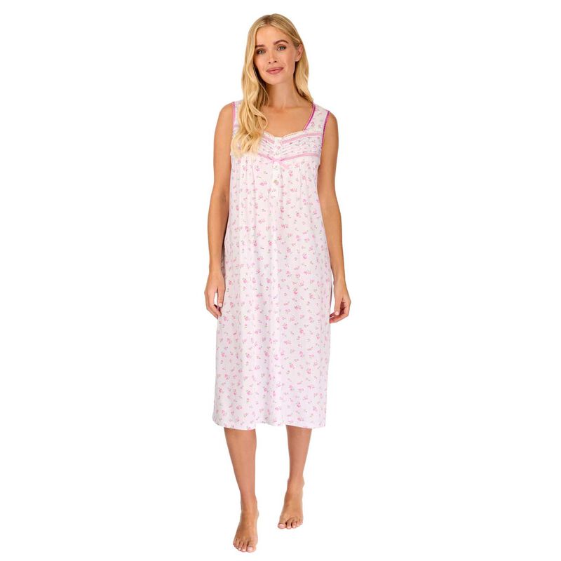 La Marquise Vintage Blossoms Cotton-Rich Jersey Sleeveless Nightdress image number 6