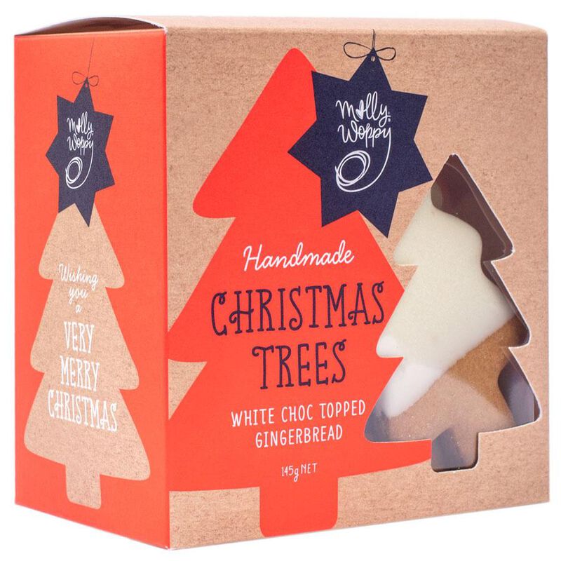 Molly Woppy Festive Trees White Choc Topped Gingerbread 145g image number 1