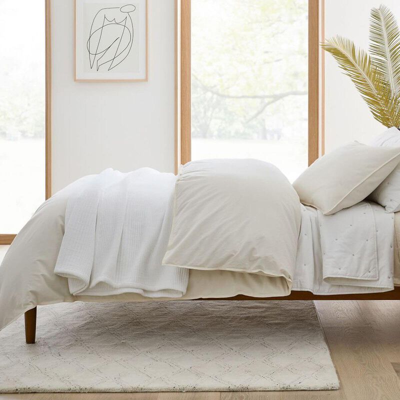 West Elm Ribbed Blanket White image number 2