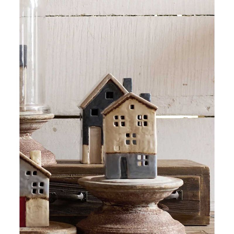 French Country Saint Malo Tea Light House Stone Roof image number 1