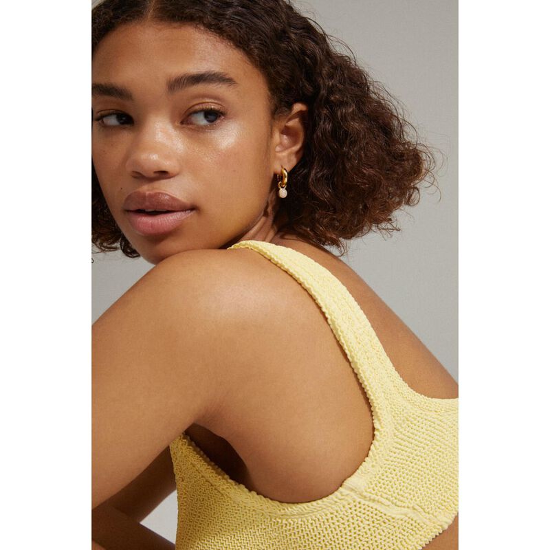 Pilgrim Evah Recycled Rosa Hoop Earrings Gold Plated image number 1