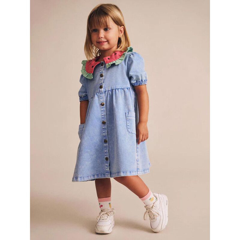 Huxbaby I Carried a Watermelon Denim Dress 6M-2Y image number 1