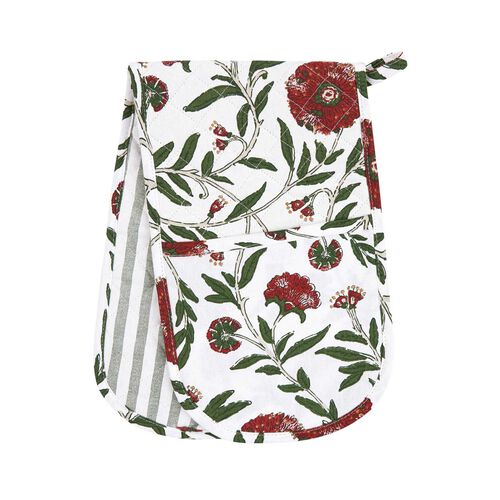 Wallace Cotton Festive Flora Double Oven Glove