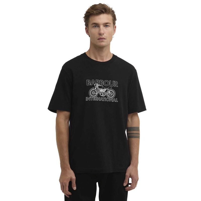 Barbour International Cowl Motorbike Graphic T-Shirt image number 0