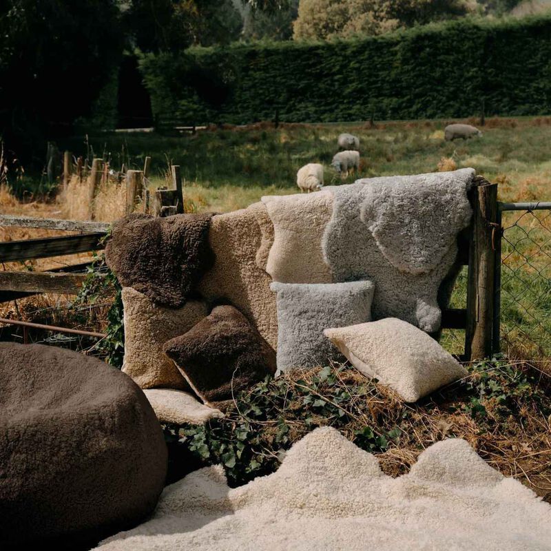 MM Linen Wool Short Sheepskin Rug - Walnut image number 1