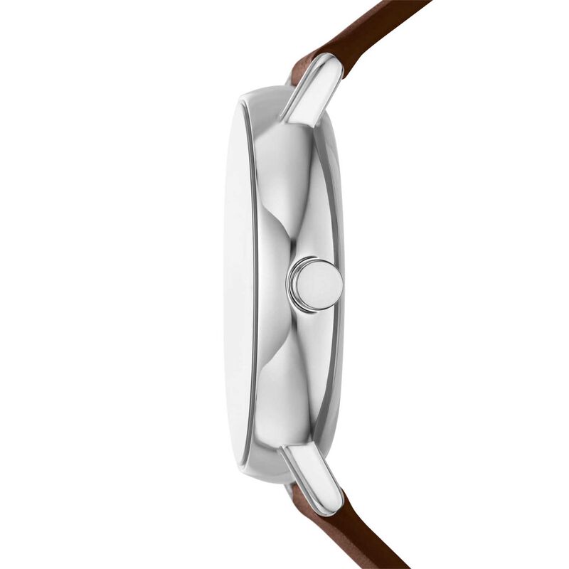 Skagen Signatur Multifunction Brown Leather Watch SKW6941 image number 2