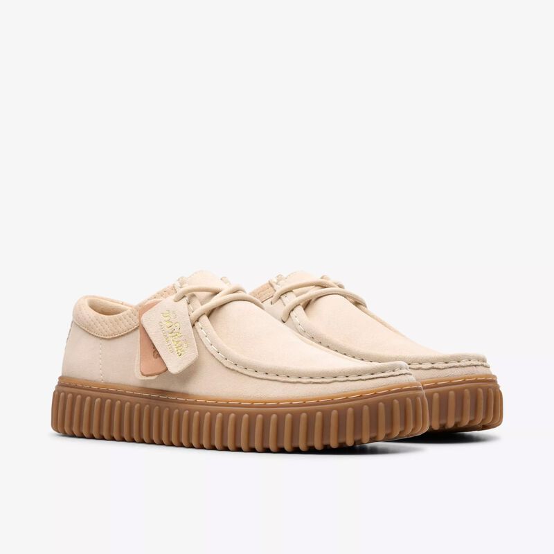 Clarks Mens Torhill Lo Ecru Suede image number 1