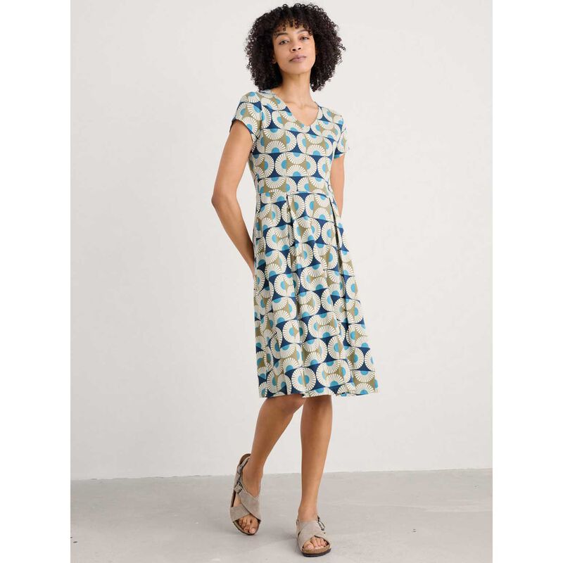 Seasalt Cornwall Pier View Dress Sun Geo Poseidon image number 3