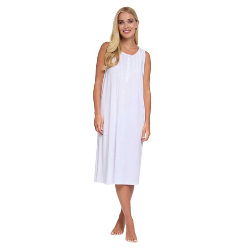 La Marquise Vertical Dots Cotton Rich Jersey Classic Dotted Nightdress