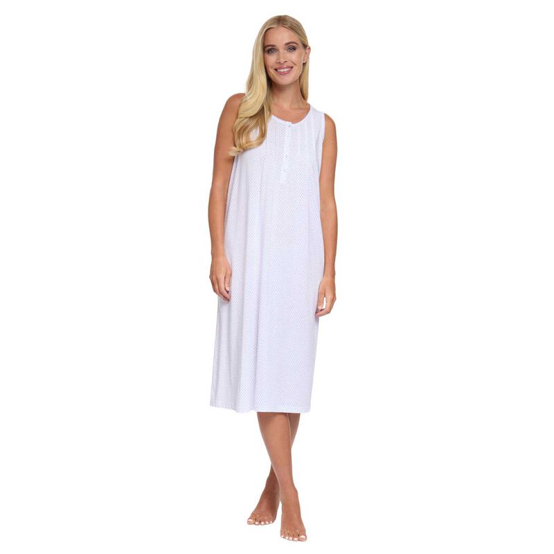 La Marquise Vertical Dots Cotton Rich Jersey Classic Dotted Nightdress image number 0