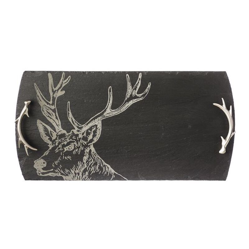 Selbrae House Serving Tray Large - Stag with Antler Handles image number 0