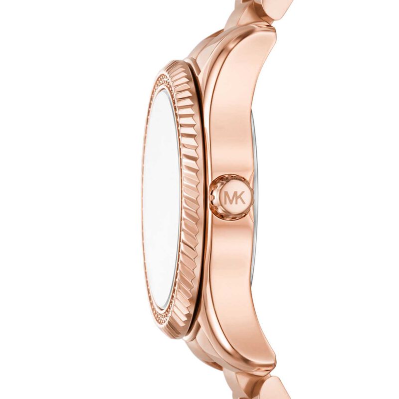 Michael Kors Lexington Three-Hand Rose Gold-Tone Stainless Steel Watch image number 2