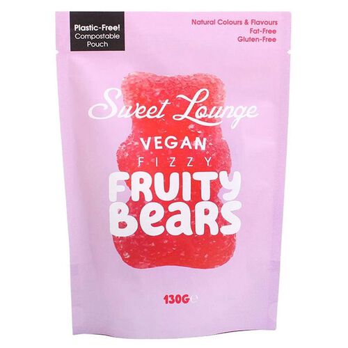 Sweet Lounge Vegan Fizzy Fruity Bears Pouch 130g