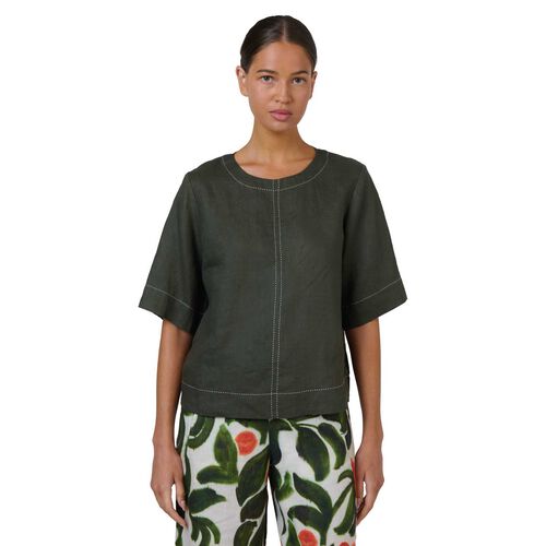 Naturals By O & J Topiary Linen Top