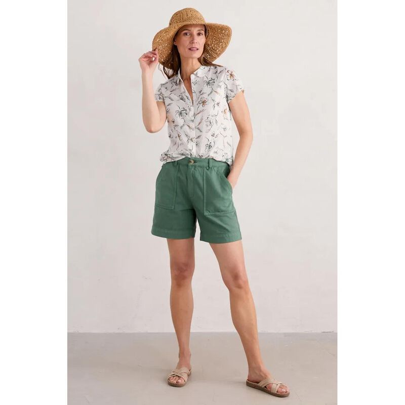 Seasalt Cornwall Rushmaker Shirt Linework Floral Chalk image number 3