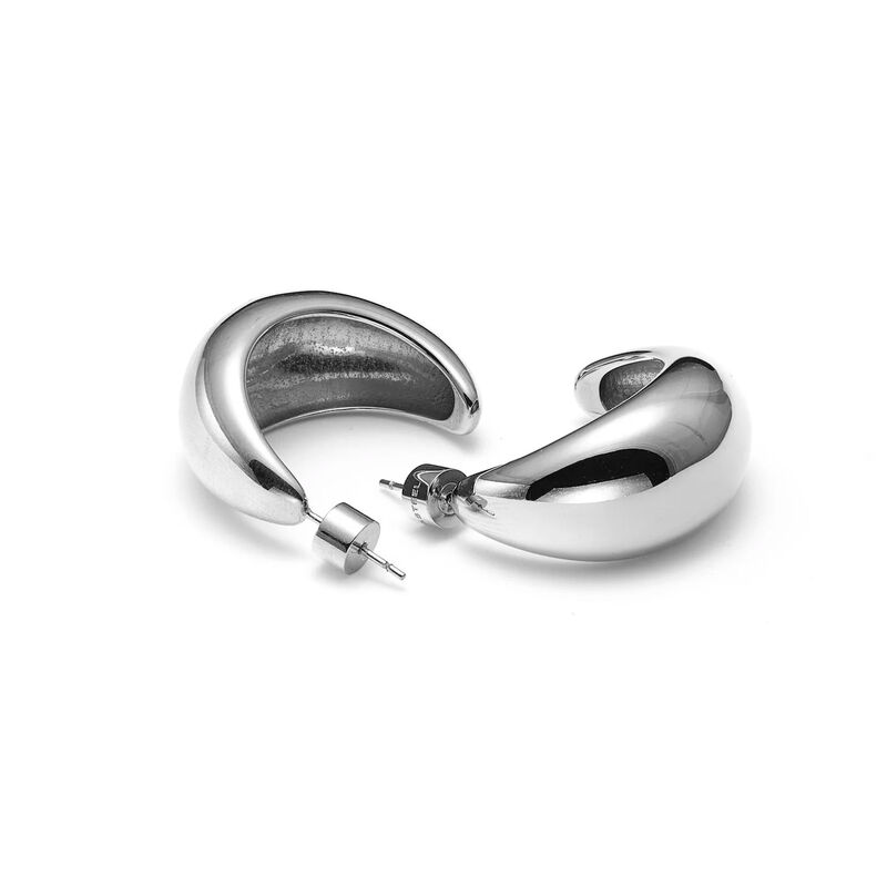 Silk & Steel Dynamic Hoop Earrings Large image number 2