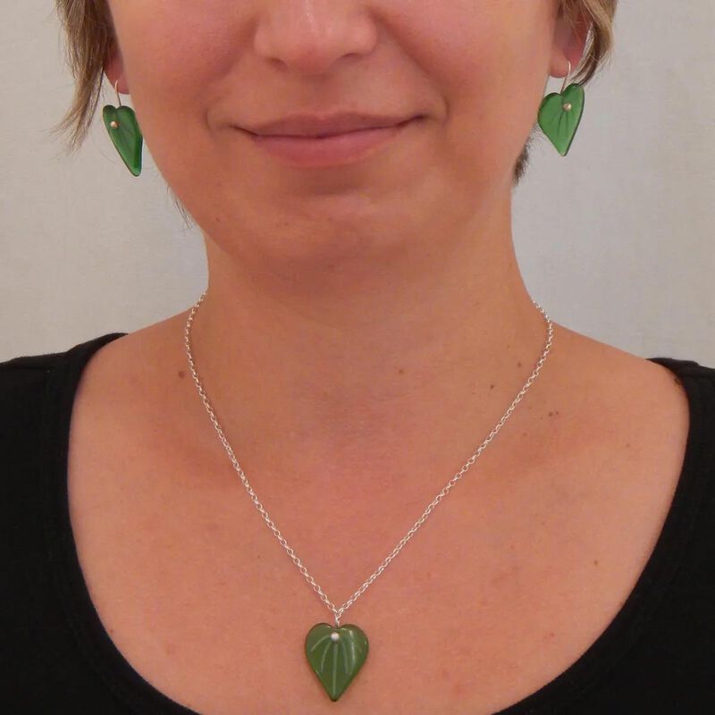 StoneArrow Jewellery Kawakawa Leaf Pendant - Green image number 1