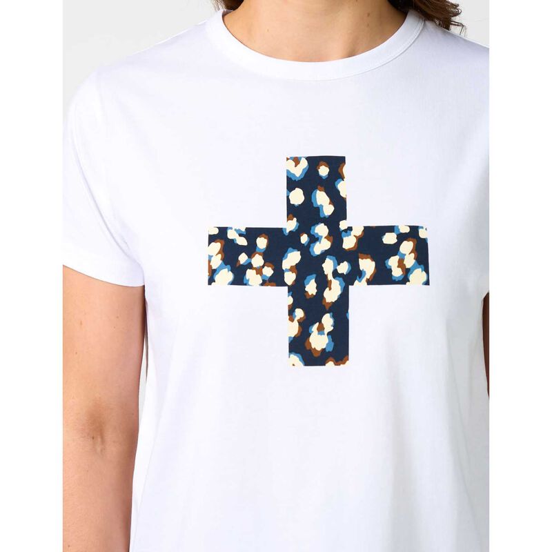 Stella + Gemma Ace Tee Leopard Cross White image number 2