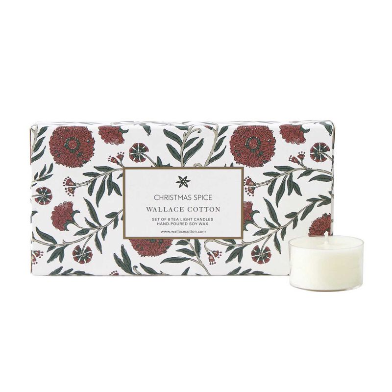 Wallace Cotton Christmas Spice Tea Light Candle Set Of 8 image number 0