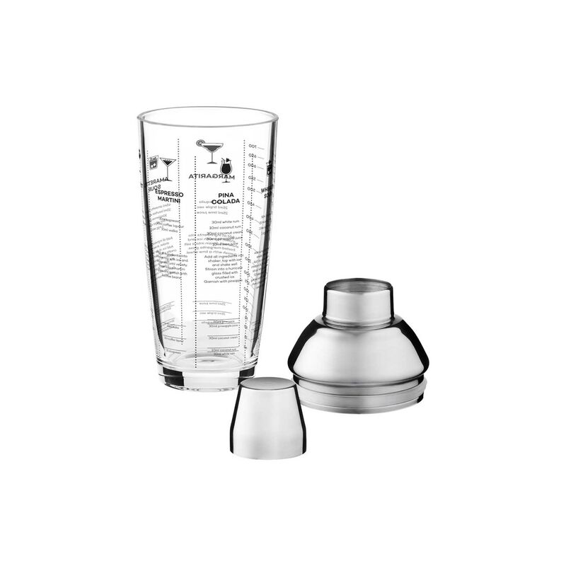 Maxwell & Williams Cocktail & Co Boston Cocktail Recipe Shaker 400ml image number 1