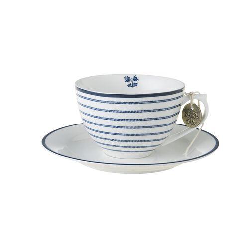 Laura Ashley Cappuccino Cup & Saucer Candy Stripe