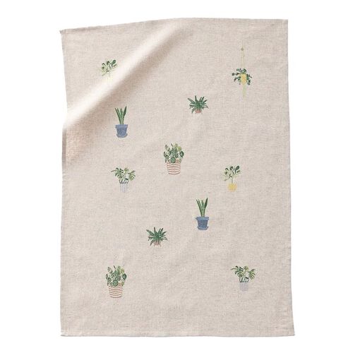 MM Linen Potted Plants Tea Towel 50x70