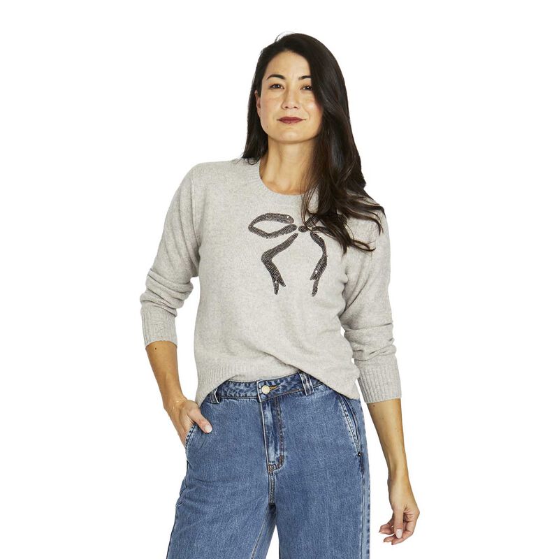 Jump Sequin Bow Pullover image number 0