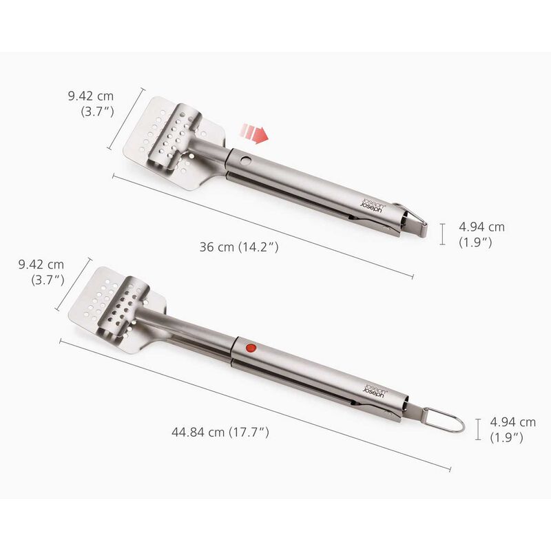 Joseph Joseph Grillout BBQ Turner Tongs With Retractable Head image number 2