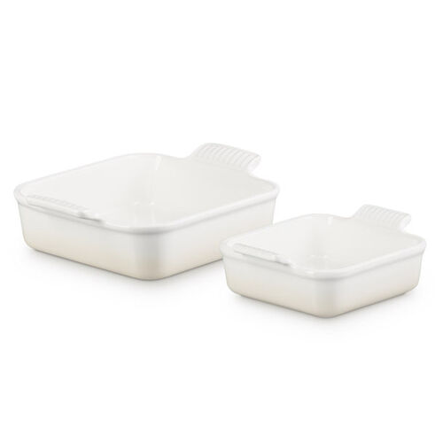 Le Creuset Heritage Square Dish Set Of 2 - Meringue