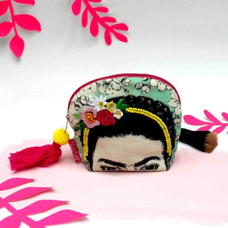 House Of Disaster Frida Kahlo  Embroidered Make Up Bag image number 1