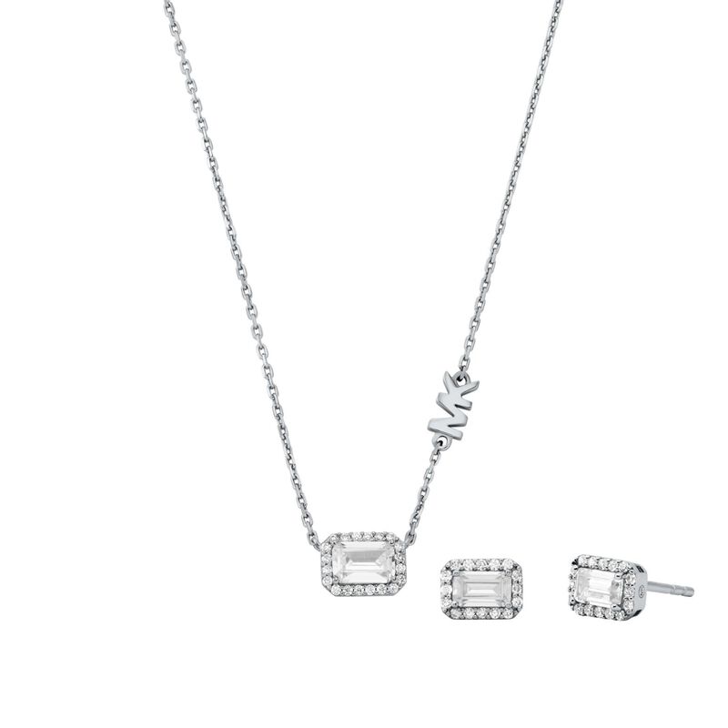 Michael Kors Sterling Silver Necklace And Earrings Set image number 0