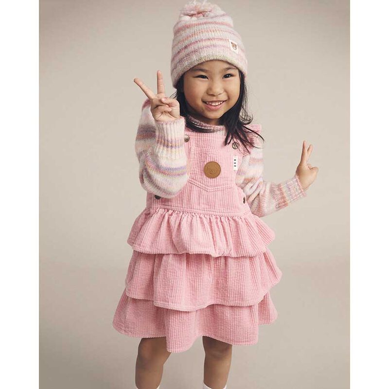 Huxbaby Blush Cord Tiered Overall Dress 3-5Y image number 1