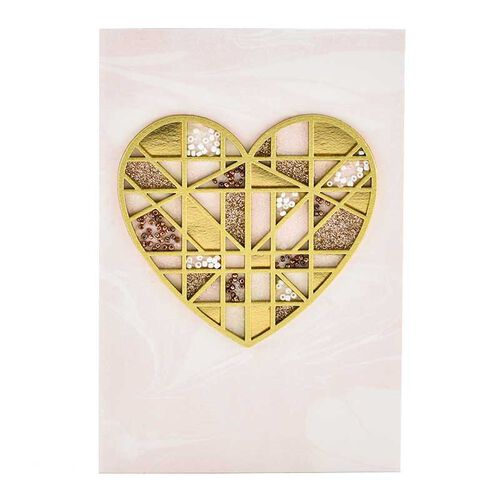 Image Gallery Hm Signature Wedding Gold Heart Card