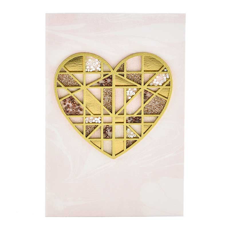 Image Gallery Hm Signature Wedding Gold Heart Card image number 0
