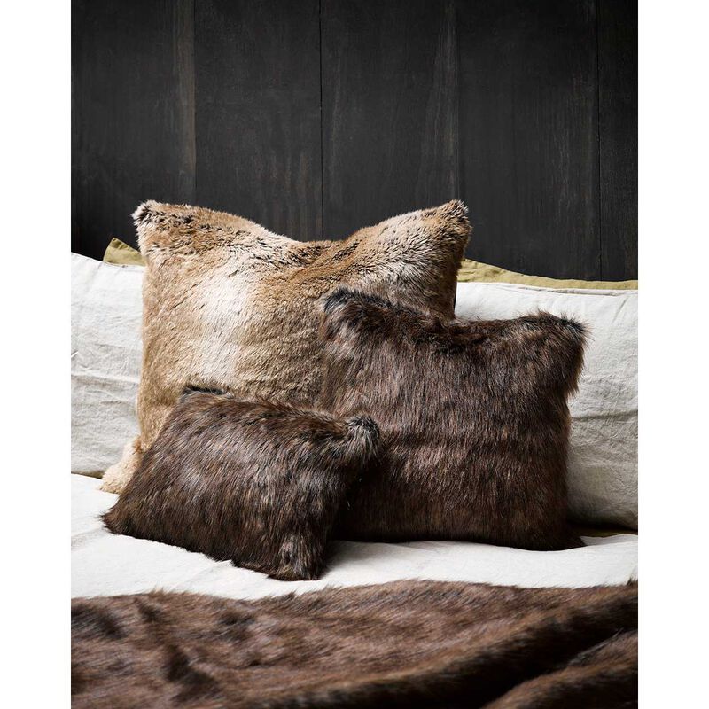 Heirloom Faux Fur Feather Cushion - Husky 45X45cm image number 1