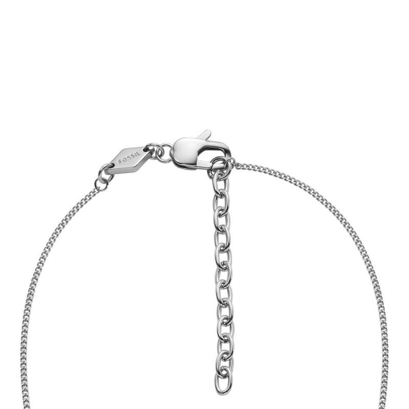 Fossil Harlow Linear Texture Black Onyx Chain Necklace image number 2