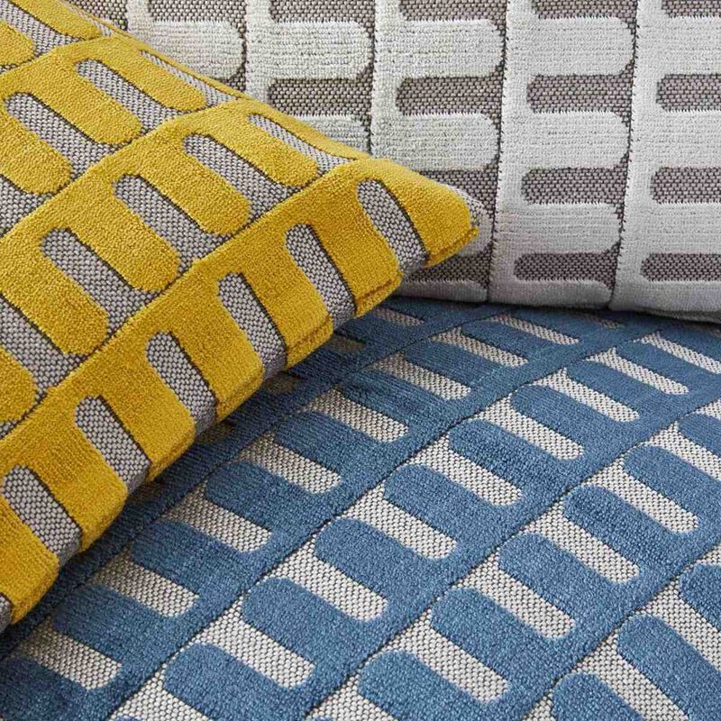 West Elm Cut Velvet Arches Cushion Cover 51cm White image number 1