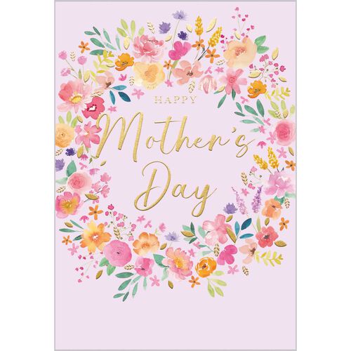 Image Gallery Floral Garland Mother's Day Card