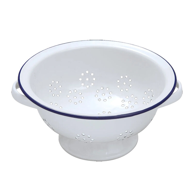 Falcon Enamelware Blue Rim Colander 24cm image number 0