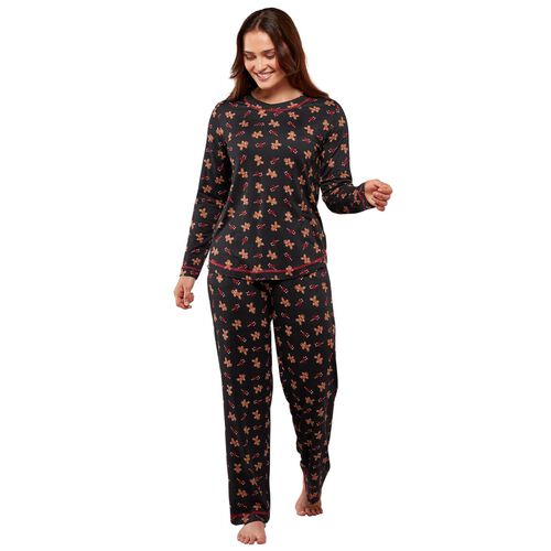 La Marquise Festive Prints Longsleeve Jersey Round Neck Pyjamas