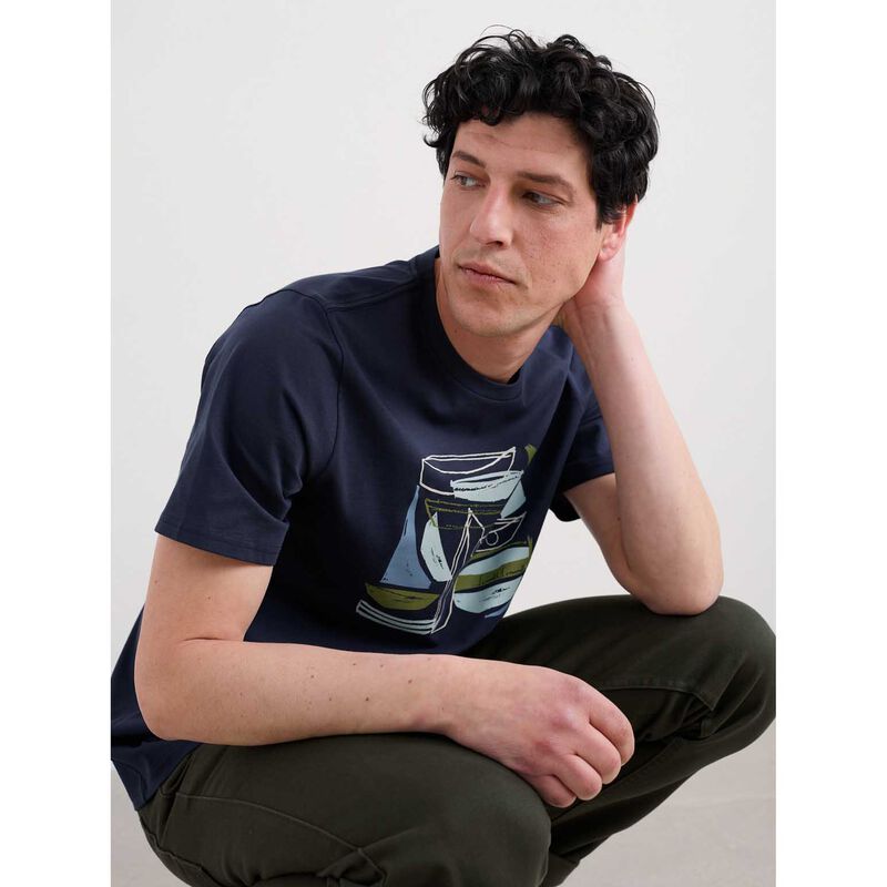 Seasalt Cornwall Midwatch T-Shirt Hull Sketch Maritime image number 2