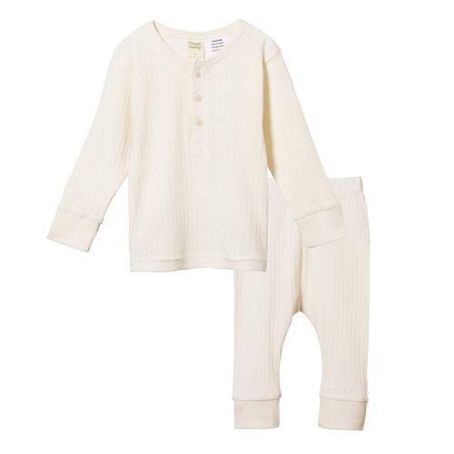 Nature Baby 2Pc Long Sleeve Pointelle Pyjamas 3-4Y