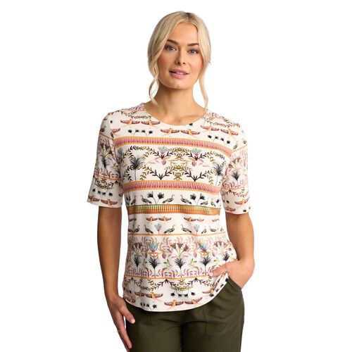 Vassalli 3/4 Sleeve Round Neck Knit Top