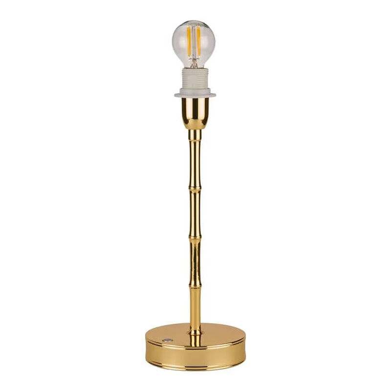 Addison Ross Bamboo LED Lamp 30cm - Gold Base With Chiffon Shade image number 2