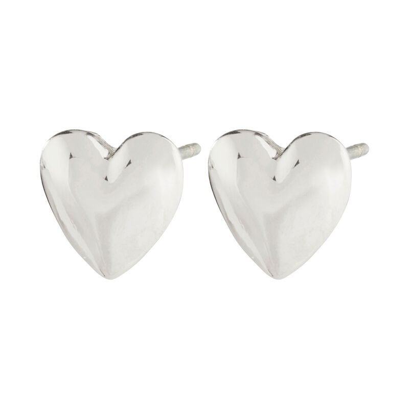 Pilgrim Sophia Recycled Heart Earrings - Silver Plated image number 0