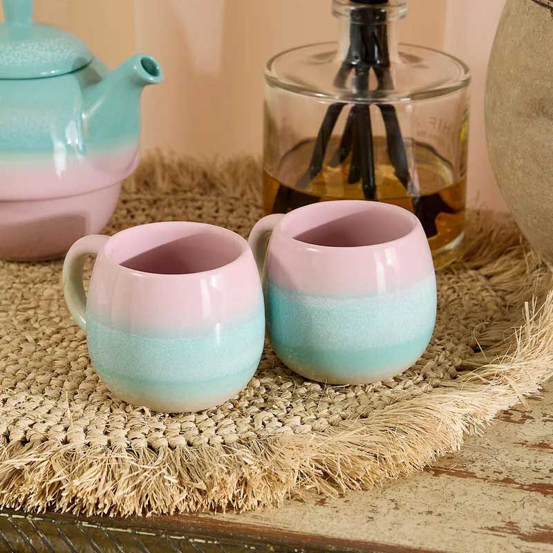 Sass & Belle Pastel Ombre Espresso Mugs Pink & Green - Set Of 2 image number 1